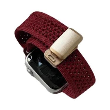 Imagem de Pulseira De Nylon Trançada Para Apple Watch 40mm-49mm, Fivela Magnétic