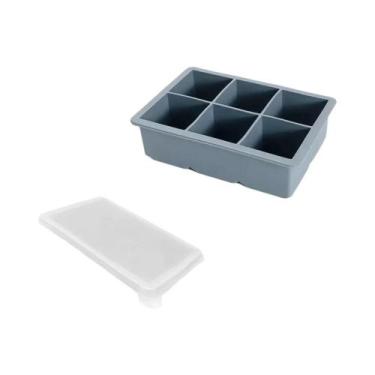 Imagem de Forma De Gelo Grande Empilhável De Silicone Com Tampa Livre De BPA Par