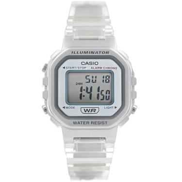 Imagem de Relógio de Pulso Infantil Casio Pulseira Translúcida Digital Quadrado Transparente LA-20WHS Cristal