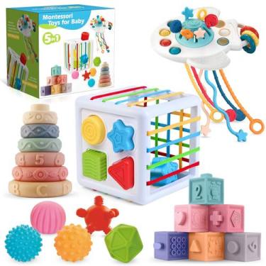 Imagem de Brinquedos Montessori SpringFlower 5 em 1 para bebês de 0 a 18 meses