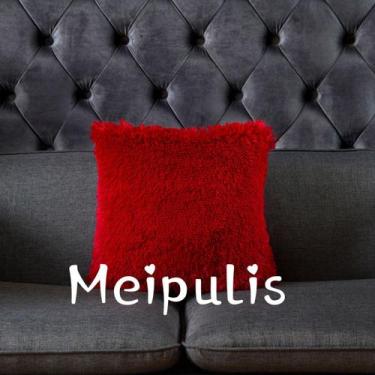 Imagem de Pacote de capa de almofada x2 peludos 45x45cm - poliéster bordô - Ligh