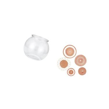 Imagem de IEUDNS Aquário Pequeno Transparente, Ornamento Redondo, Aquário, Tigela para Peixes, Mesa de Escritório, Decoração de Casa, Arte de Parede Exclusiva em Ratta