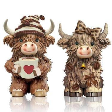Imagem de Estatueta de resina com decoração de 2 unidades com tema de café Highl