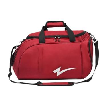 Imagem de Generic Bolsa de viagem esportiva, bolsa de ombro com bolso molhado, de ginástica com compartimento para sapatos para mulheres e homens, bagagem de treino, Vermelho