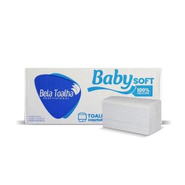 Imagem de Papel Interfolha 100% celulose 23x21cm 2 dobras folha simples Baby com