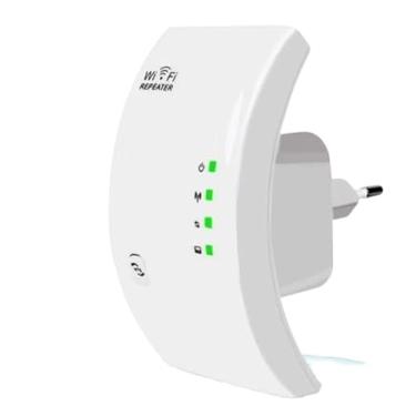 Imagem de Repetidor Wi-Fi até 1800Mbps, Amplificador de Sinal Sem Fio, Extensor de Alcance com 3 Antenas, Branco
