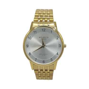 Imagem de Relógio Atlantis Analógico Gold Numeros Resistente agua 50m