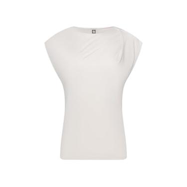 Imagem de Anne Klein Tênis feminino Harmony Knit Ext Shldr plissado assimétrico, Pomba branca, 1X