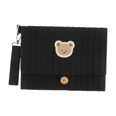 Imagem de Luwecf Bolsa Organizadora de Fraldas Dobrável, Bolsa de Armazenamento para Fraldas Molhadas, Organizadora de Carrinho de Bebê para Piscina, Creche, Quarto de, preto