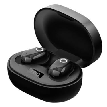 Imagem de Fones de Ouvido Bluetooth 5.0 TWS Sem Fio com Display Digital LED, Estojo Carregador Compacto, Controle Touch, Resistente ao Suor, Compatível com iOS/Android Microfone Integrado (Preto)