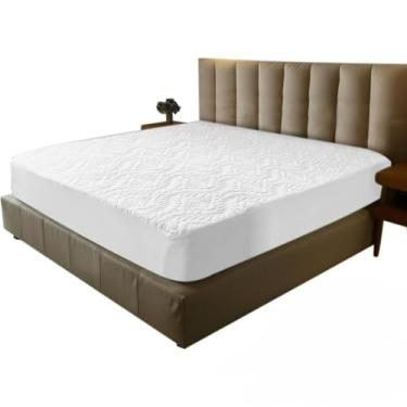 Imagem de Capa Protetora ImpermeáVel Para ColchãO - 100% à Prova D'áGua Matelada Com EláStico - Anti-áCaros E HipoalergêNica - Para ColchãO Casal, Queen E King(branco,Queen)