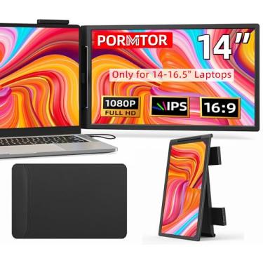 Imagem de Extensor de tela de laptop, monitor portátil FHD IPS 1080P de 35.6 cm para laptop Mini HDMI/Tipo-C para laptops de 14 a 16,5 polegadas, Plug & Play para Windows/Mac/Android/Switch/PS5