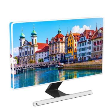 Imagem de Baocicco Capas de monitor à prova d'água Switzerland Architecture 22, 23, 24, 25 polegadas, antiestática, à prova de poeira, LCD/LED/HD, colorido, cidade, lago, edifício europeu, Lucerna, à prova de