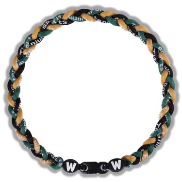 Imagem de Willtok Colar de beisebol premium de 45,7 cm com design de tornado de corda tripla trançada de nylon, 18 inch, Couro e nylon, Sem Pedra Preciosa