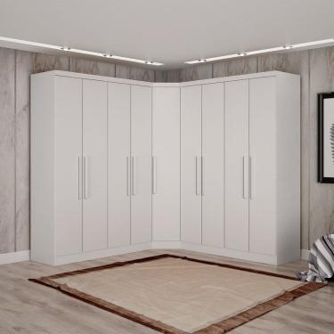 Imagem de Guarda-roupa Casal 9 Portas 3 Peças Modulado Cairo Neve