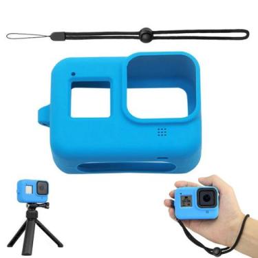 Imagem de Capa em Silicone Azul + Cordão para GoPro 8 Black - Shoot