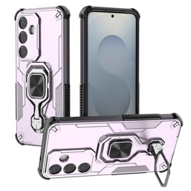 Imagem de SORAKA Capa para Samsung Galaxy S25 Plus com suporte de metal rotativo de 360 graus peça magnética de ferro para suporte magnético de telefone para carro roxo