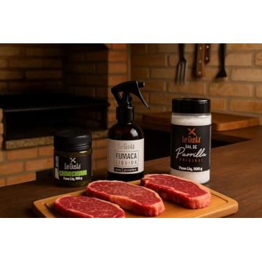 Imagem de Kit Churrasco Sal de Parrilla, Fumaça Liquida e Chimichurri