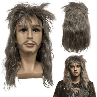Imagem de Peruca rock heavy metal anos 60 70 80 ondulada volumosa friz