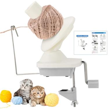 Imagem de AMGSH Enrolador de esferas de fio Suporte manual de enrolador de fio Swift operado à mão bola de corda de fibra (cinza)