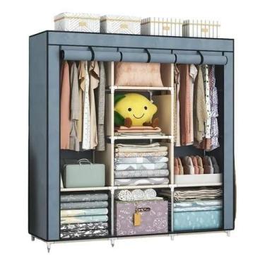 Imagem de Guarda Roupas Desmontável Mobilis Cinza 130x45x170cm - Mek - JOLITEX-M