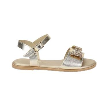Imagem de Sandália Infantil Bibi Shine Kids Dourada com Laço 36