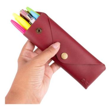Imagem de Estojo Escolar Executivo Porta Caneta Lápis Couro Legítimo - learsi, B