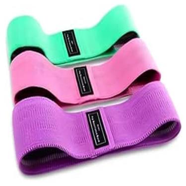 Imagem de Kit 3 Faixas Elásticas Hip Bands Antiderrapantes para Glúteos Pernas e Treino Funcional em Casa ou Academia