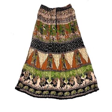 Imagem de Saia Indiana Maia Cigana Rodada Longa Vários Modelos - Bali, Preto, Be