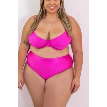 Imagem de Biquini plus size cintura alta hot paint meia taça premium - LALI BEAC