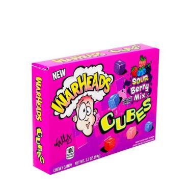 Imagem de Balas de Frutas Azedas Theater Berry Cube Box Warheads - 99g