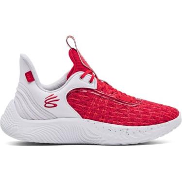 Imagem de Under Armour Tênis de basquete Curry Flow 9 Team, Vermelho/branco, 15.5 Women/14 Men