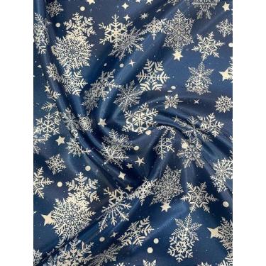 Imagem de Tecido Cetim Frozen 1,40m Azul para Festas e Fantasias - Vendido por M