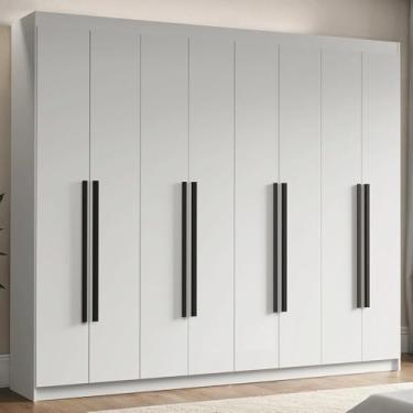 Imagem de Guarda-roupa Casal 8 Portas Batentes Branco/branco/preto Venus Madesa