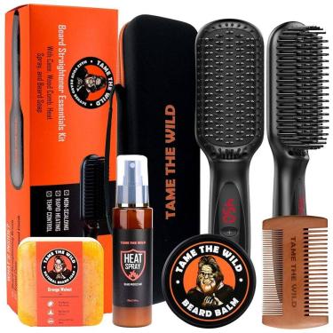 Imagem de Kit para Barba Profissional Portátil com Cera e Pente, 6 Itens, TAME THE WILD MAKE YOUR BEARD BEHAVE, Preto