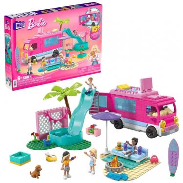 Imagem de Kit de Construção Acampamento da Barbie com 580 Peças e 4 Micro Bonecas, Rosa