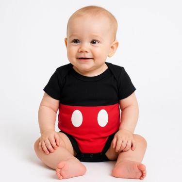 Imagem de Body Bebê Temático Mickey Preto 100% Algodão - Baby da Moda