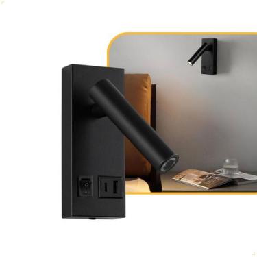 Imagem de Luminária Arandela De Cabeceira 2w Leitura Noturna Usb E Usbc Biv Quar