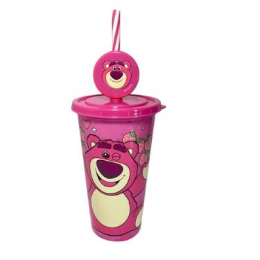 Imagem de Copo refri com tampa canudo pin lotso 500ml plastico agua suco - LAR&P