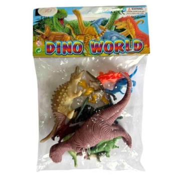 Imagem de Kit Brinquedo Dinossauros de Borracha 12 Peças Diversos - Elite