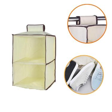 Imagem de Organizador Prateleira Vertical 2 Divisórias Multiuso Para Closet Guarda Roupa Armário Toalha Edredom Kangur