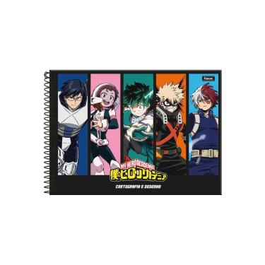 Imagem de Caderno Cartografia Capa Dura My Hero Academia 80 Folhas Sem Pauta 275x200 Espiral