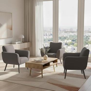 Imagem de Kit De 3 Capas Para Cadeira Poltrona Opala Em Malha Gel Premium Lisa Avulsa Ajustável (Chumbo)