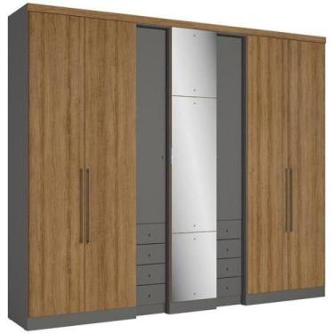 Imagem de Guarda-Roupa 7 Portas THB Absolut Plus 5517, com Espelho, Grafite e Al