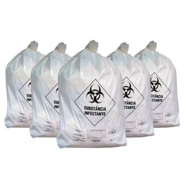 Imagem de Kit 5 Sacos Lixo Hospitalar Infectante 15L C/100 Embalac