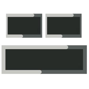 Imagem de Kit 3 Peças Tapete Cozinha Estampado Antiderrapante Lavável Moderno Secagem Rápida Acabamento Premium(TPCOZ1354,Jogo 3 pçs)