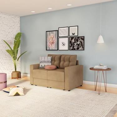 Imagem de Sofá 2 Lugares Retrátil Aquisgrana Suede Bege 140 cm