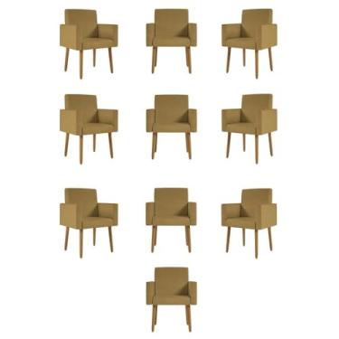 Imagem de Kit 10 Cadeiras Poltronas Decorativa - Escritório - Recepção Cor:capuccino