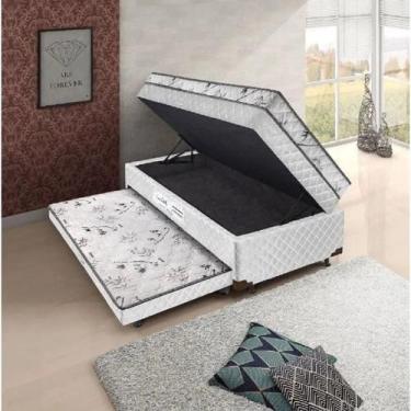 Imagem de Cama Box Baú Solteiro 3 em 1 Auxiliar Bicama 88X188X40 cm - NACIONAL