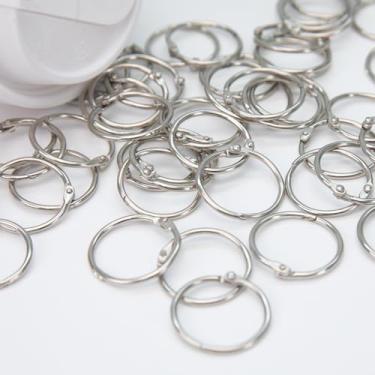 Imagem de Anéis de livro para fichário de folhas soltas de 2,5 cm (pacote com 90), com metal niquelado para chave, para cartões de índice e escola